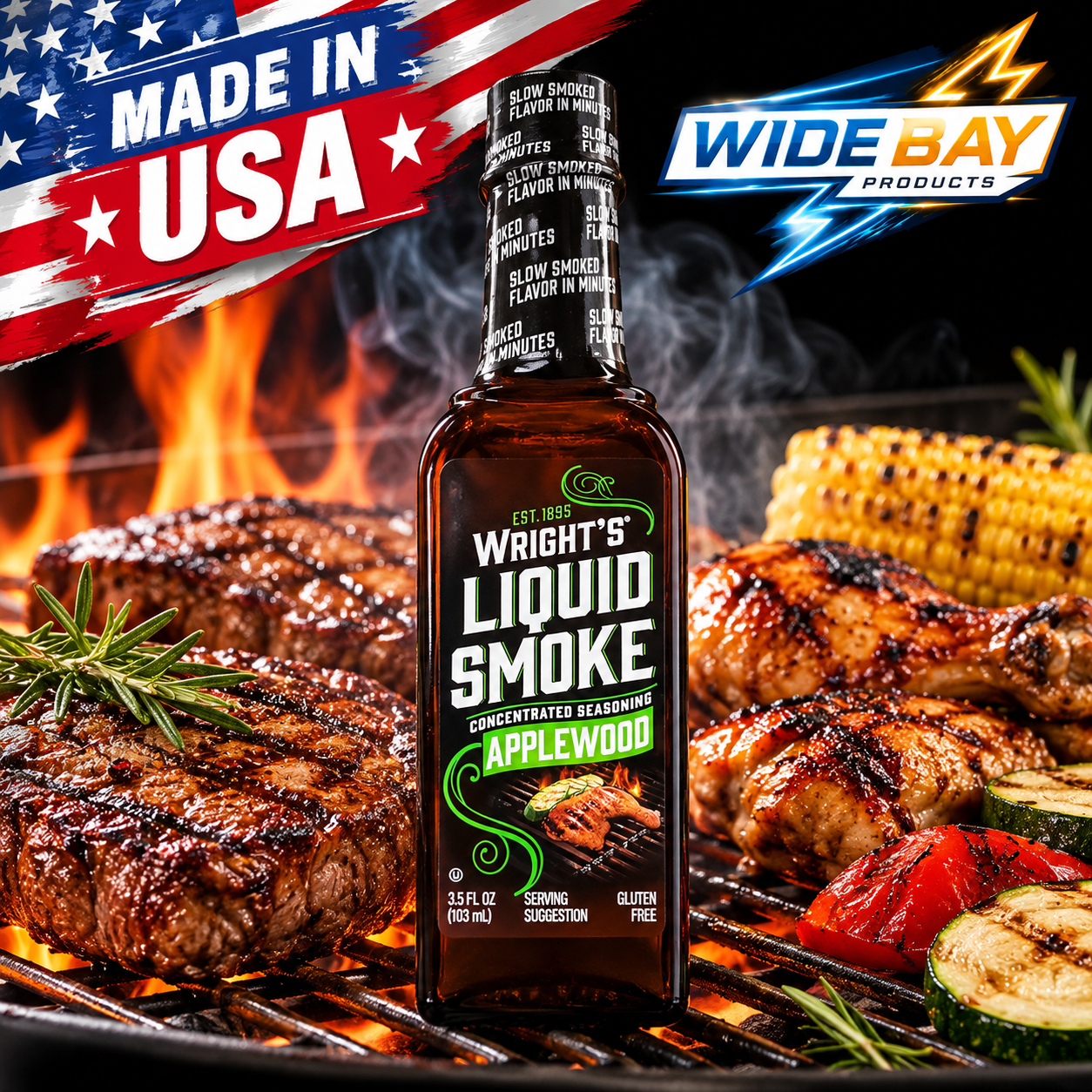 Wright’s Applewood Liquid Smoke 103ml – Concentrated Smoky BBQ Flavour
