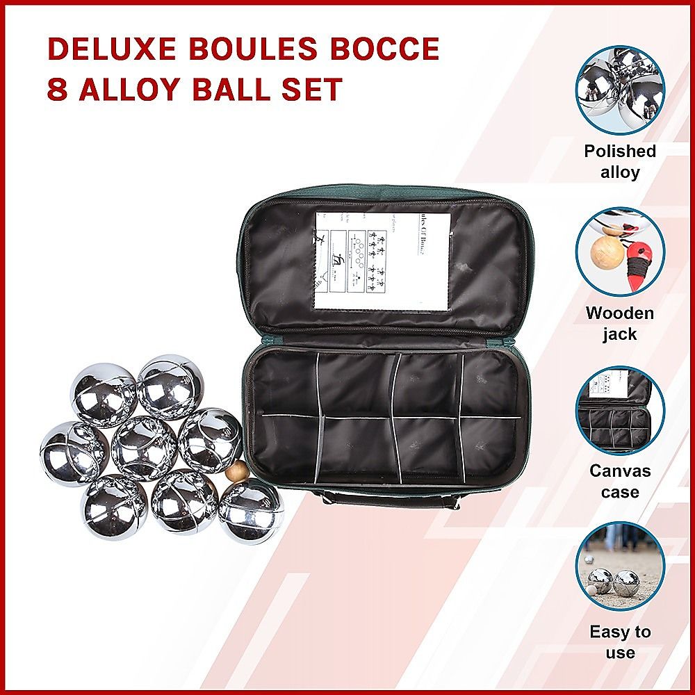 Deluxe Boules Set – 8 Alloy Balls with Wooden Jack, Measuring Tool & Carry Bag - Image 4