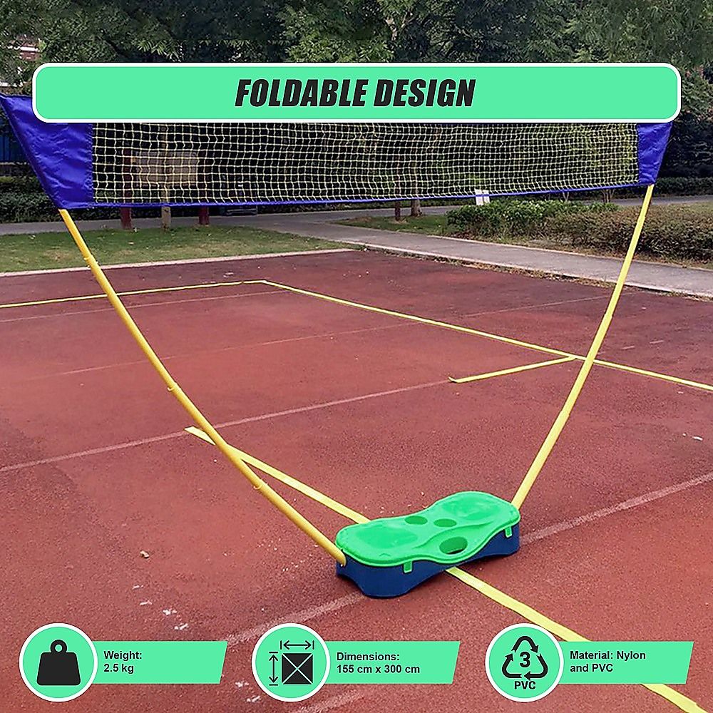 Portable Badminton & Volleyball Net Set with Rackets and Carry Bag - Image 4