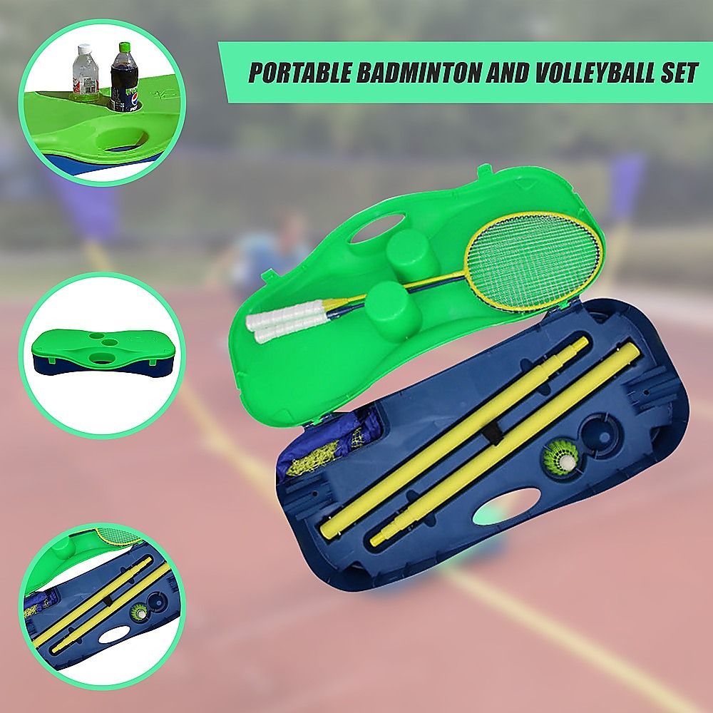 Portable Badminton & Volleyball Net Set with Rackets and Carry Bag - Image 6