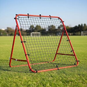 Adjustable Football Rebounder 100cm Soccer Training Net with Ground Pegs
