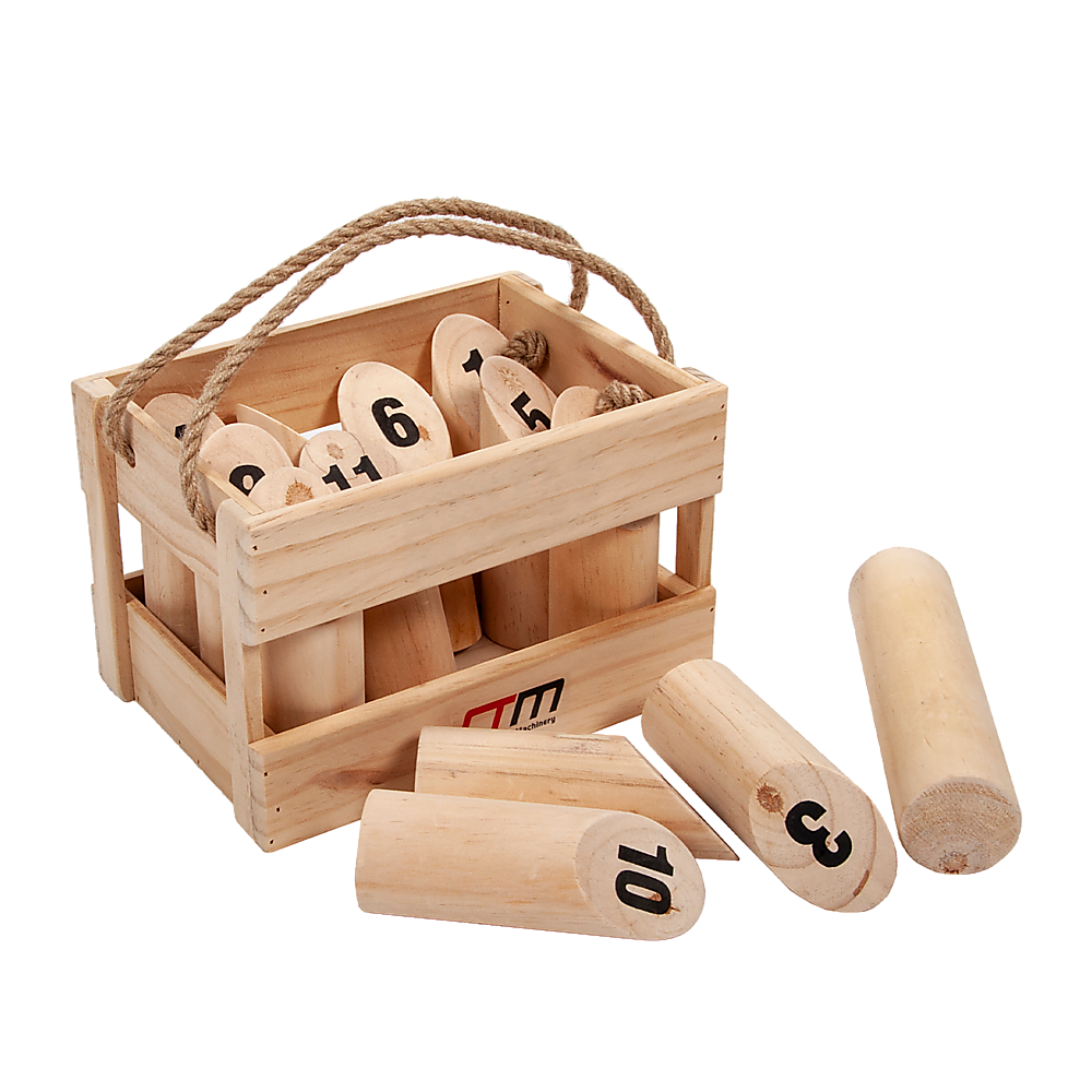 Wooden Number Toss Game Set 12 Pins with Carry Case - Image 5