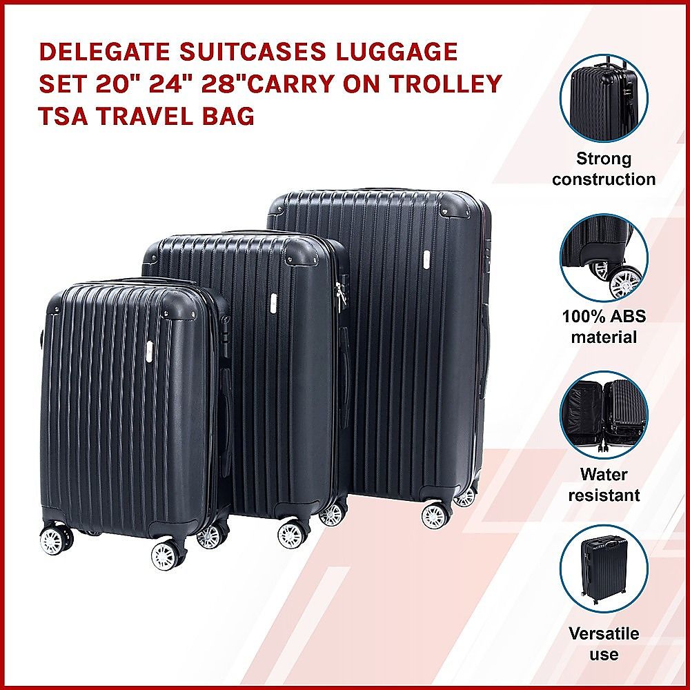 3-Piece Luggage Set 20 24 & 28 Inch Trolley Cases with TSA Locks - Image 4