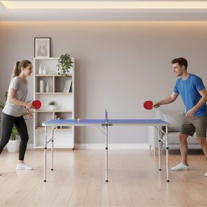 152cm Portable Folding Table Tennis Table with Net & Paddles