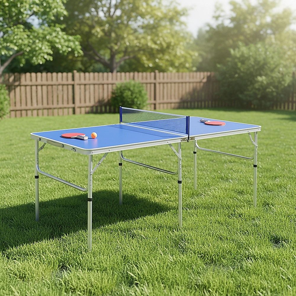 152cm Portable Folding Table Tennis Table with Net & Paddles - Image 2