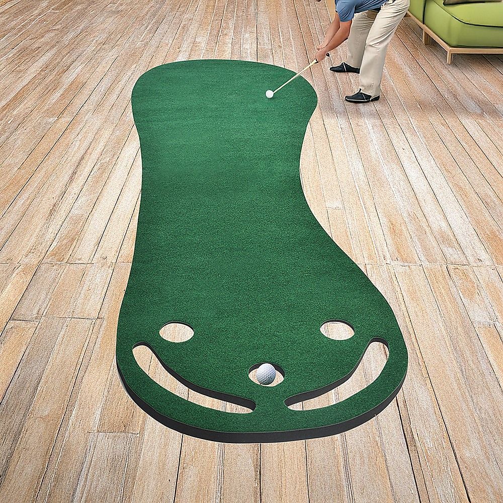 Golf Putting Green Mat 95 x 275cm with Practice Cups & Sand Traps - Image 2