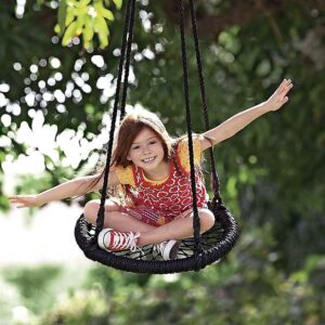 65cm Kids Round Rope Nest Swing Seat 80kg Capacity Outdoor
