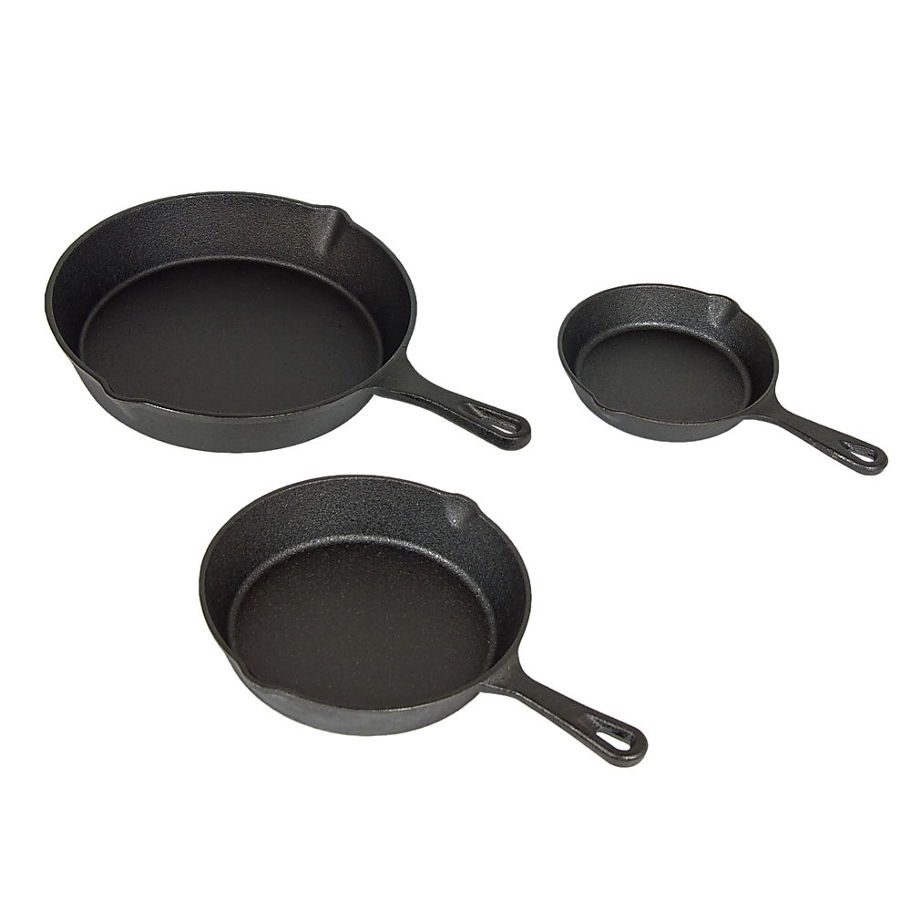 Pre-Seasoned Cast Iron Skillet Set 3 Piece 6 8 & 10 Inch - Image 5