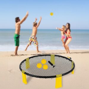 Portable Mini Volleyball Set with Net 3 Balls & Carry Bag