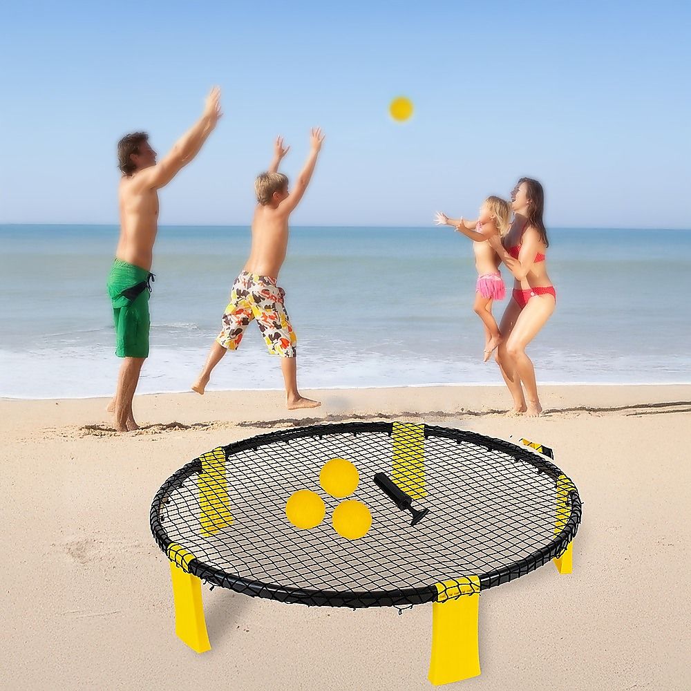 Portable Mini Volleyball Set with Net 3 Balls & Carry Bag