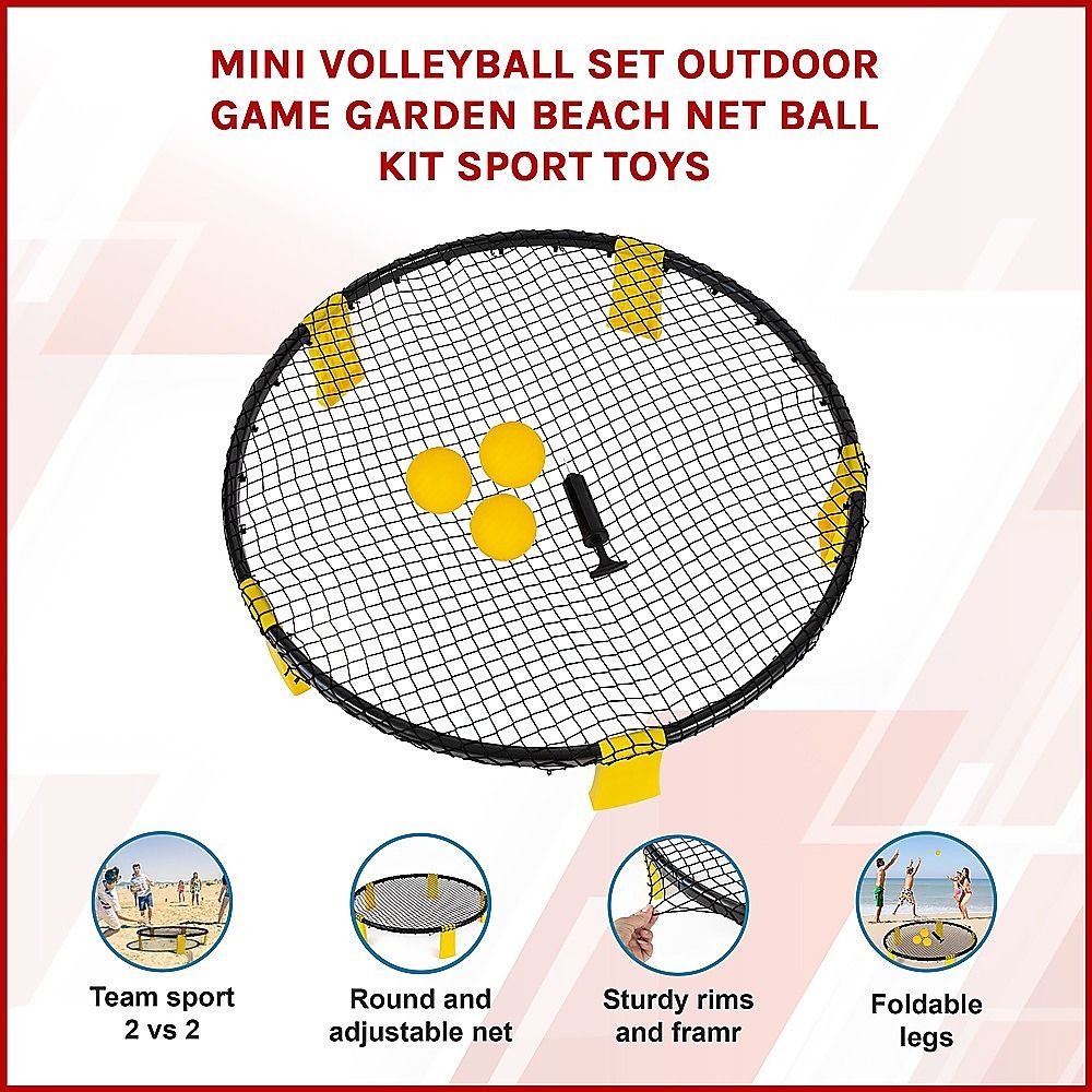 Portable Mini Volleyball Set with Net 3 Balls & Carry Bag - Image 2
