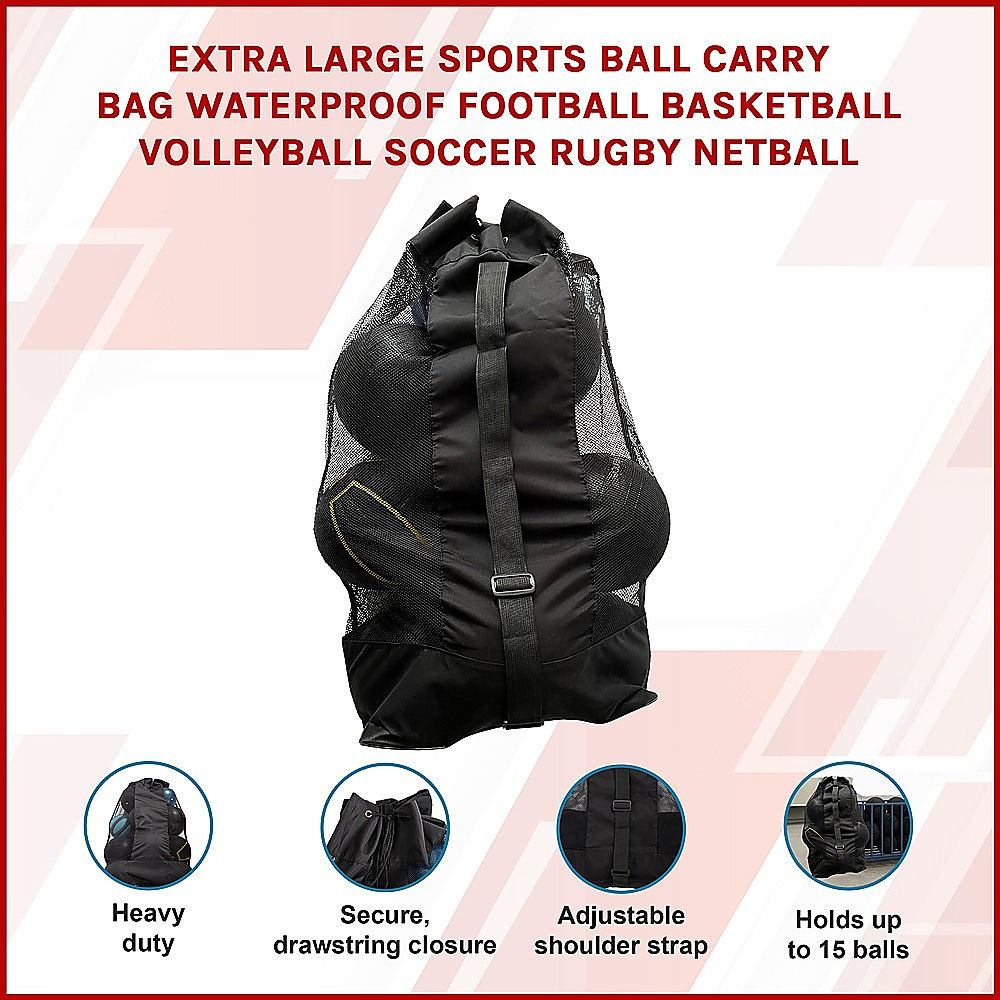 Extra Large Sports Ball Carry Bag – Holds Up to 15 Sports Balls - Image 4