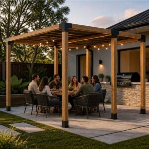 DIY Pergola Kit Double Post Brackets Heavy Duty Steel