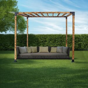 DIY Pergola Kit Single Post with Top Rafters Brackets