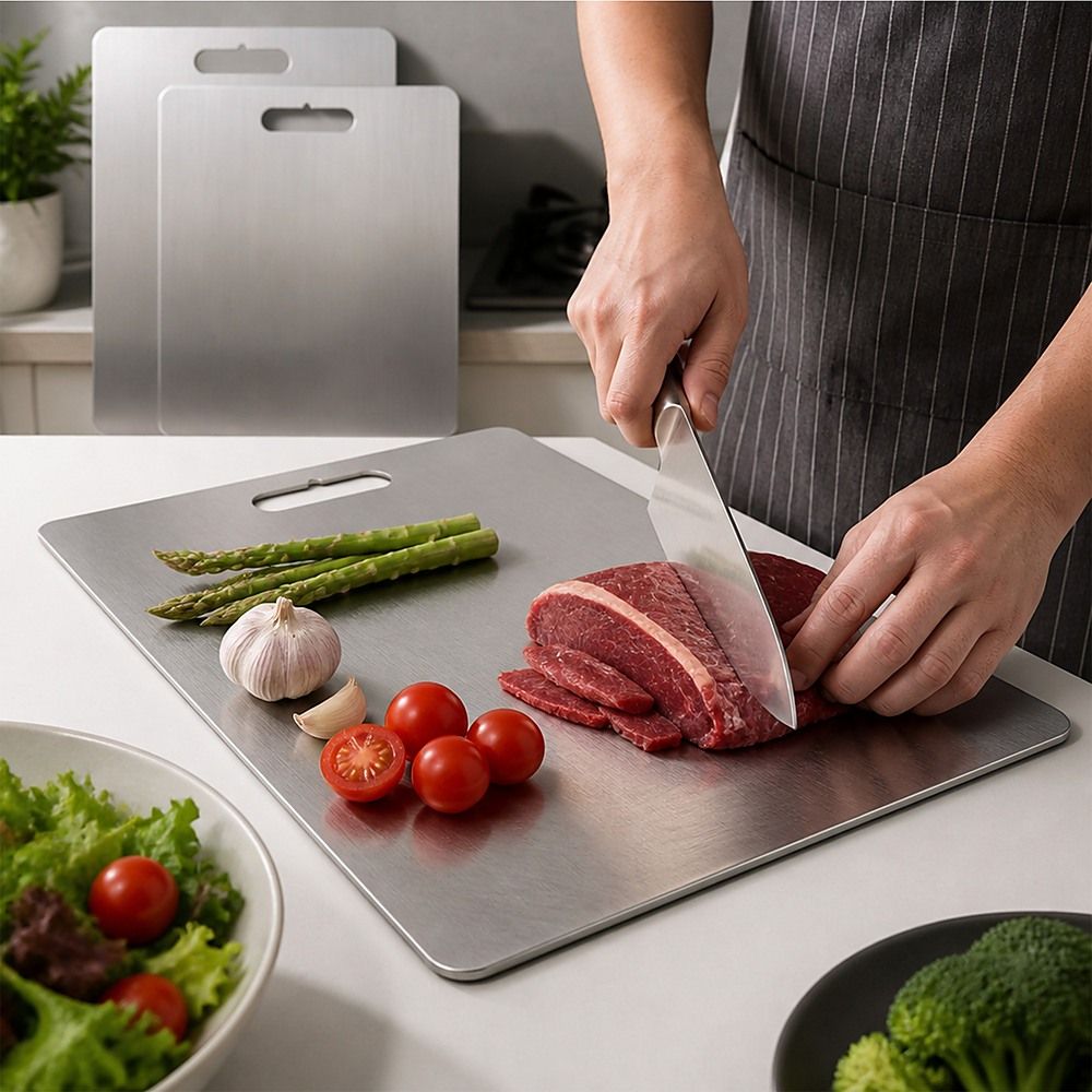 3-Piece 304 Stainless Steel Chopping Board Set – 3 Sizes - Image 7