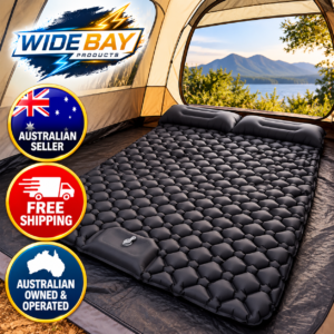 DreamZ Double Camping Mattress with Built In Pump, 40D Nylon TPU, Black