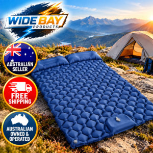 DreamZ Double Camping Mattress with Built In Pump, 40D Nylon TPU, Blue