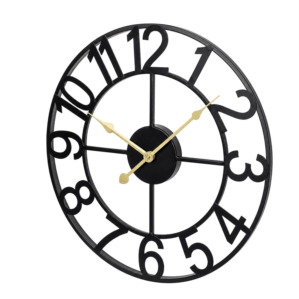 Yezi 40cm Silent Quartz Wall Clock with Easy-Read Dial – Black - Image 9