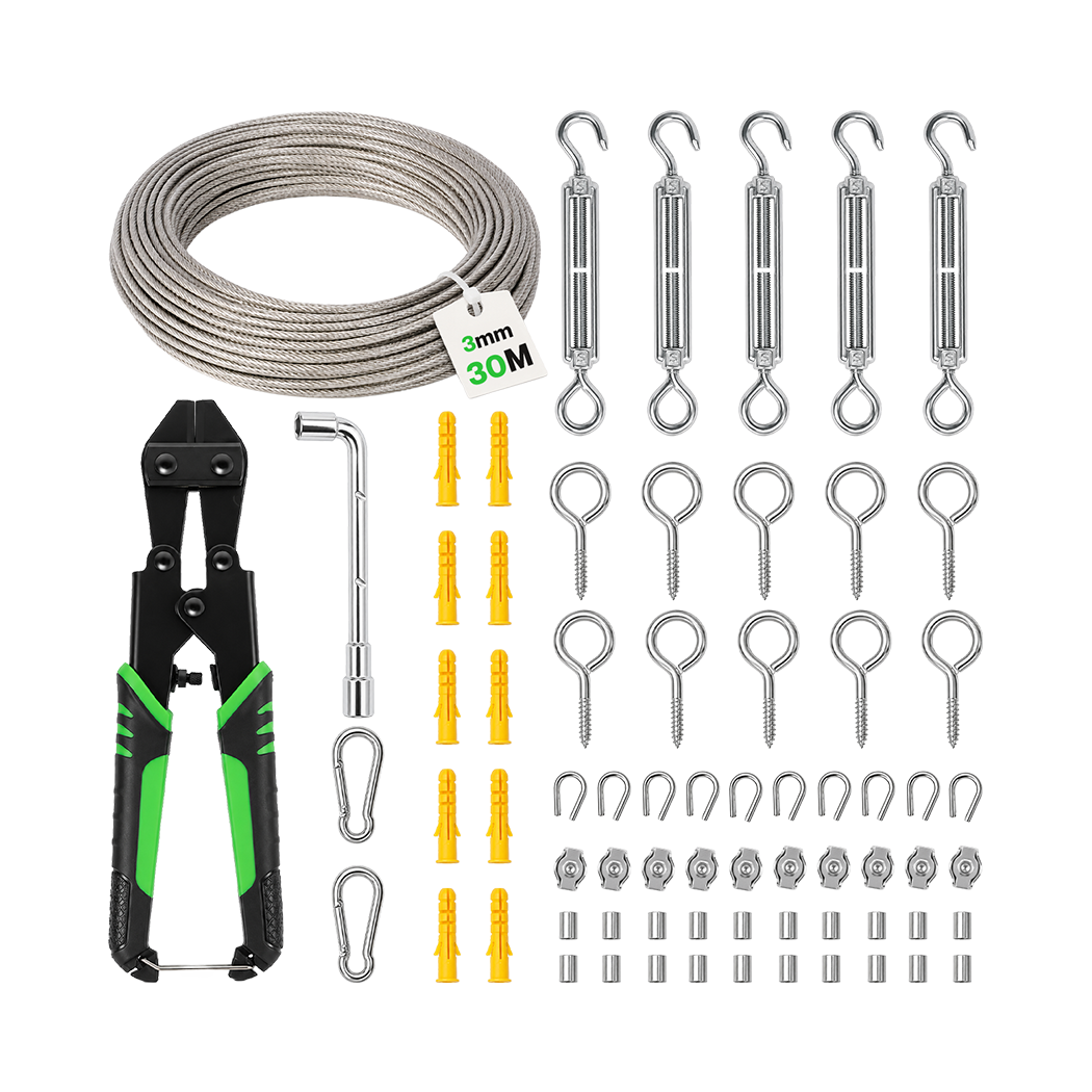 Traderight 30m Stainless Steel Wire Rope Kit, 3mm with Cutter - Image 9