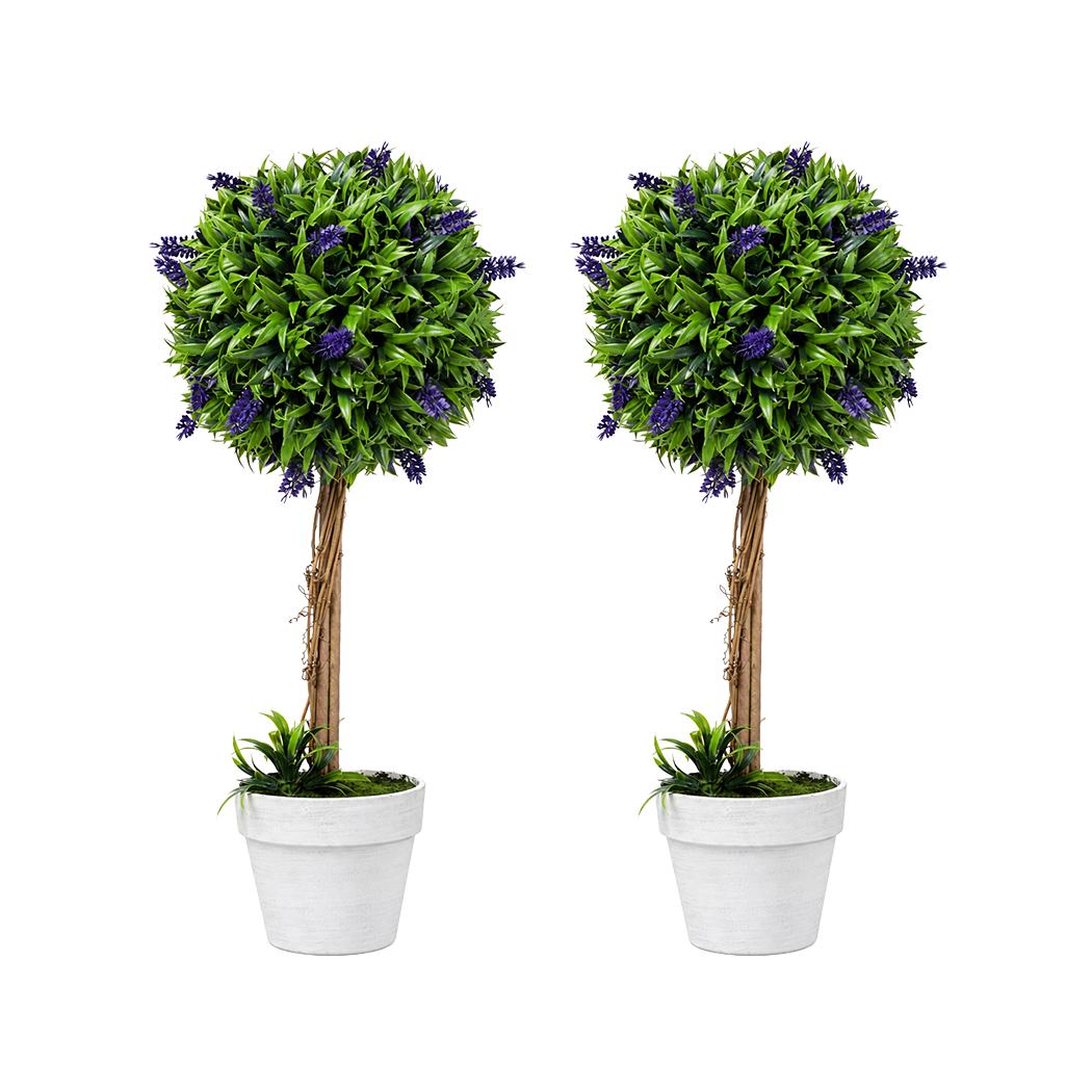 Lambu Artificial Lavender Topiary Plants, Set of 2 - Image 9