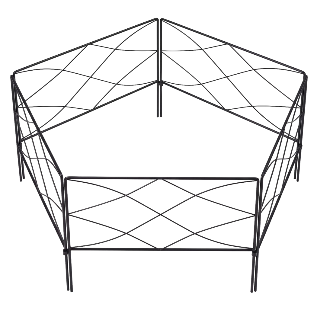 Lambu 5-Piece Steel Garden Fence Border Panels – Black - Image 9