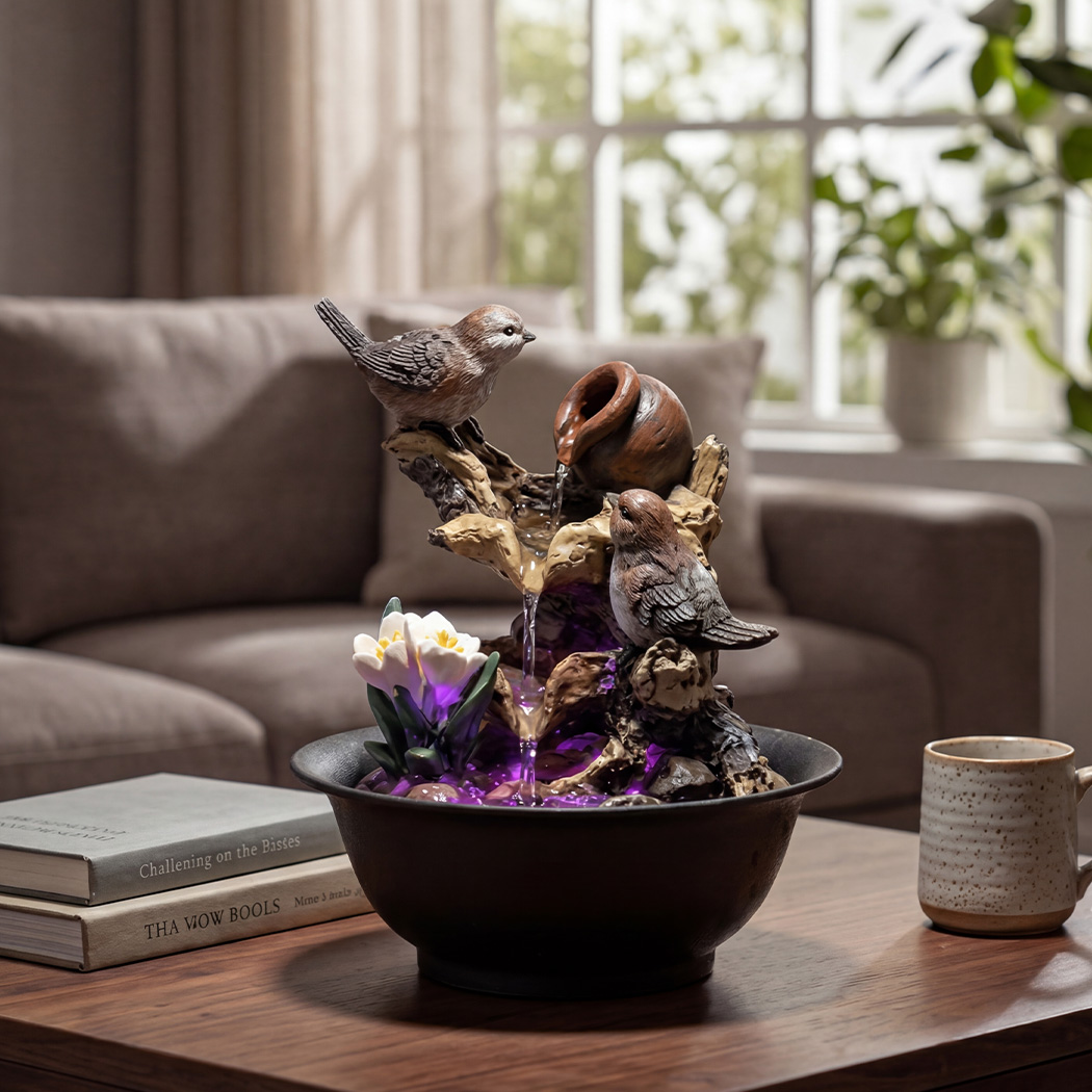 Spector LED Bird Tabletop Water Fountain with Colour-Changing Light - Image 8