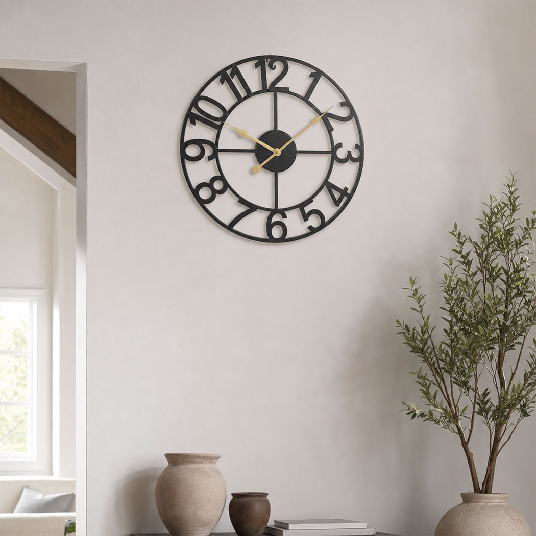 Yezi 40cm Silent Quartz Wall Clock with Easy-Read Dial – Black - Image 8