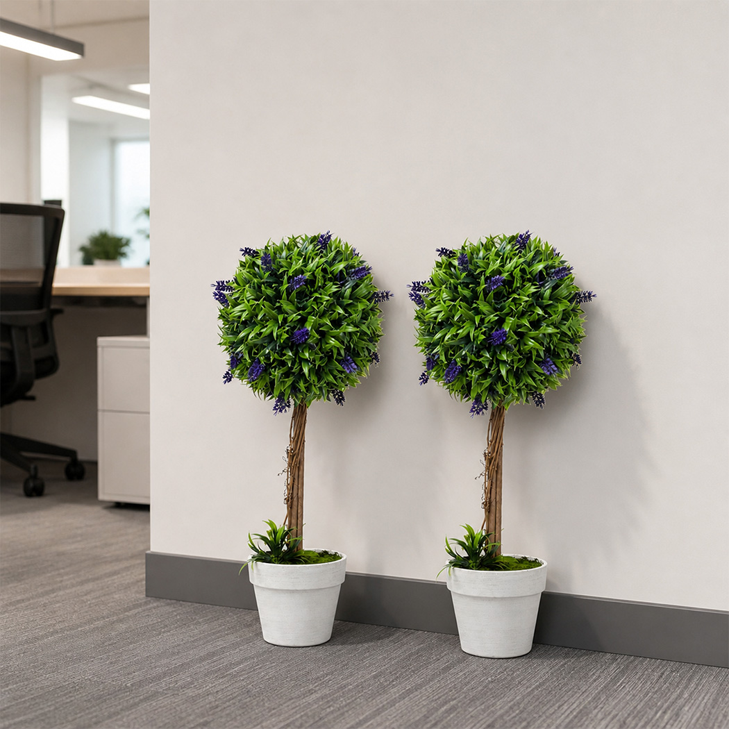 Lambu Artificial Lavender Topiary Plants, Set of 2 - Image 8