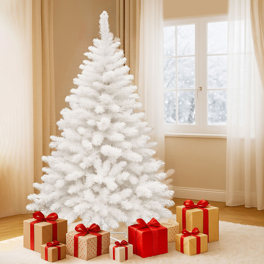 Santaco 1.8m White Artificial Christmas Tree with 670 PVC Tips - Image 7
