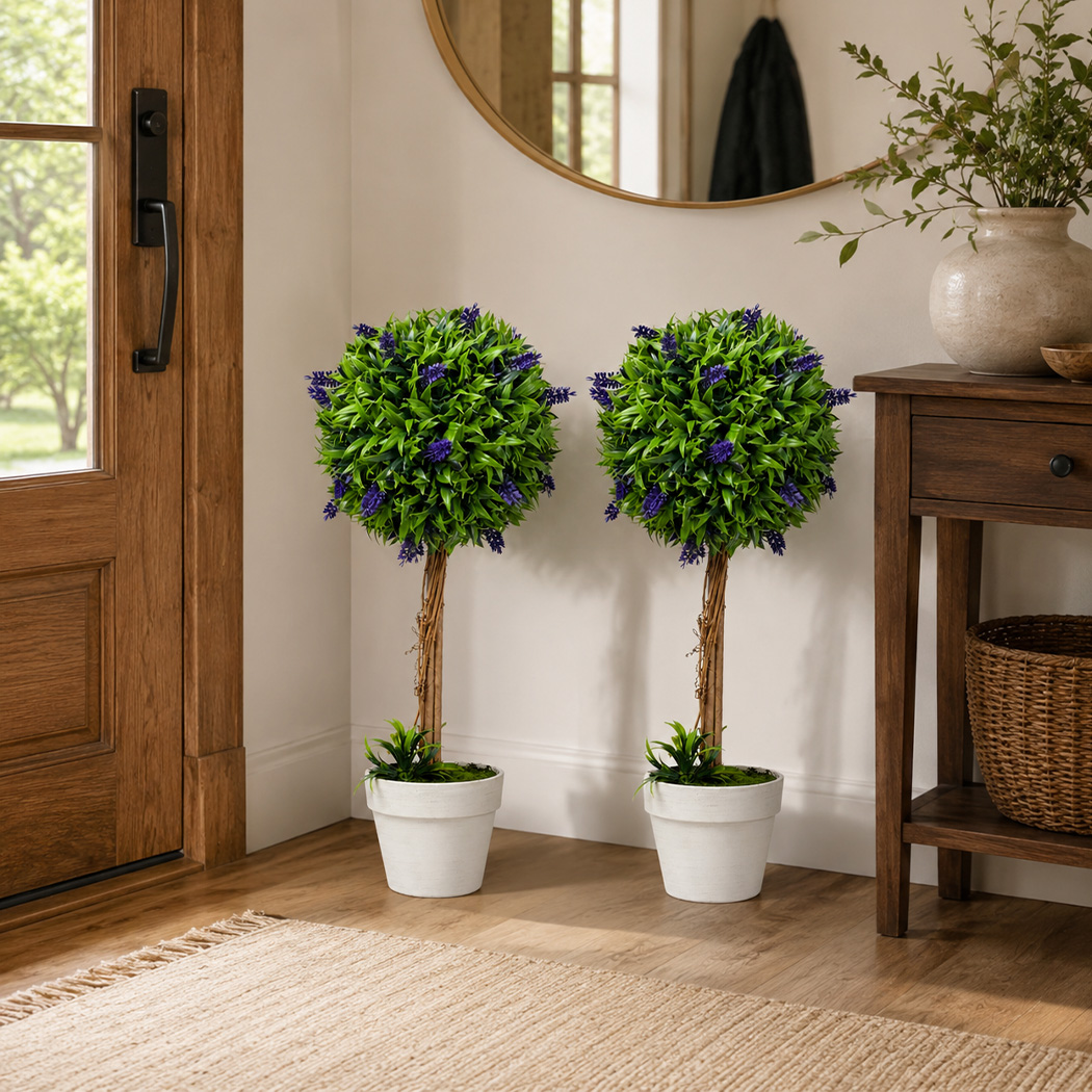 Lambu Artificial Lavender Topiary Plants, Set of 2 - Image 7