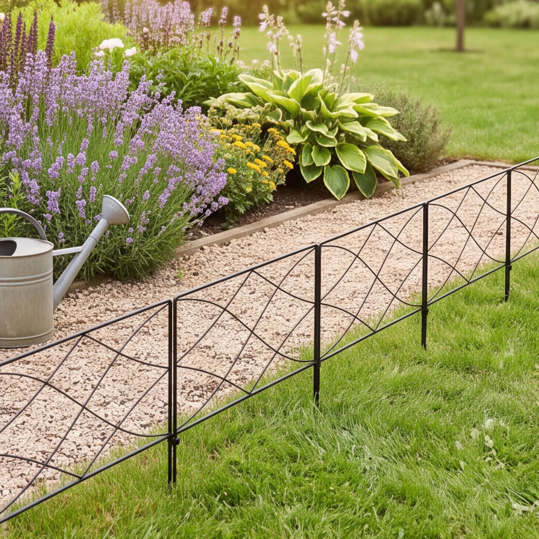 Lambu 5-Piece Steel Garden Fence Border Panels – Black - Image 7
