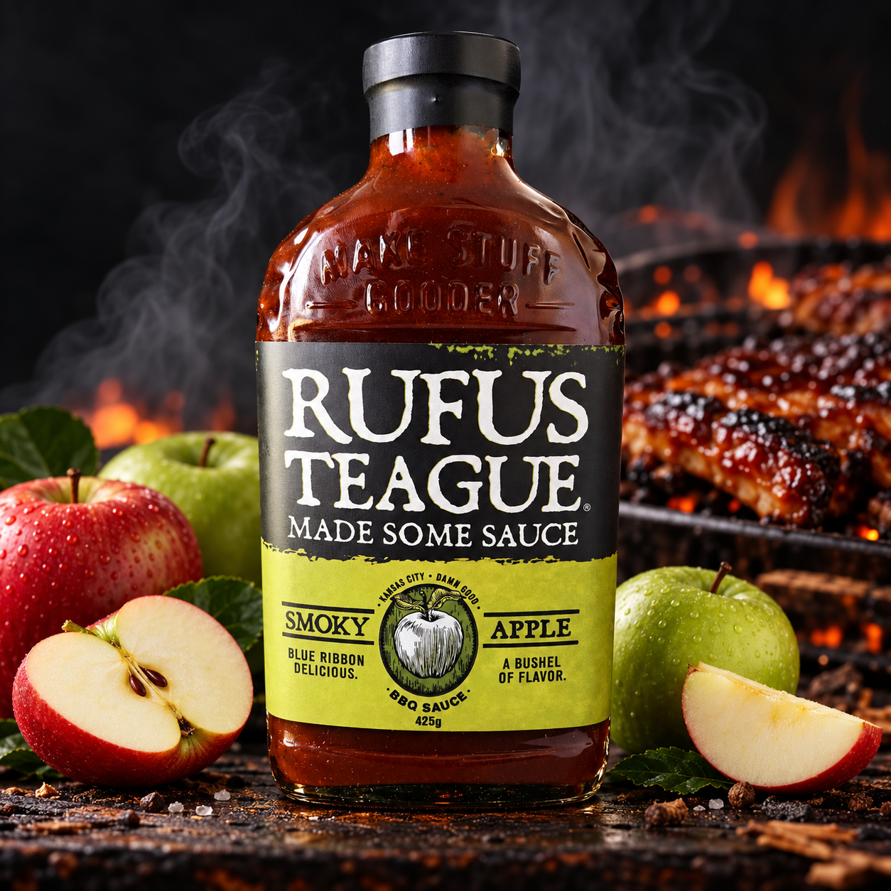 Rufus Teague Smoky Apple BBQ Sauce 425g – Kansas City Style Barbecue Sauce