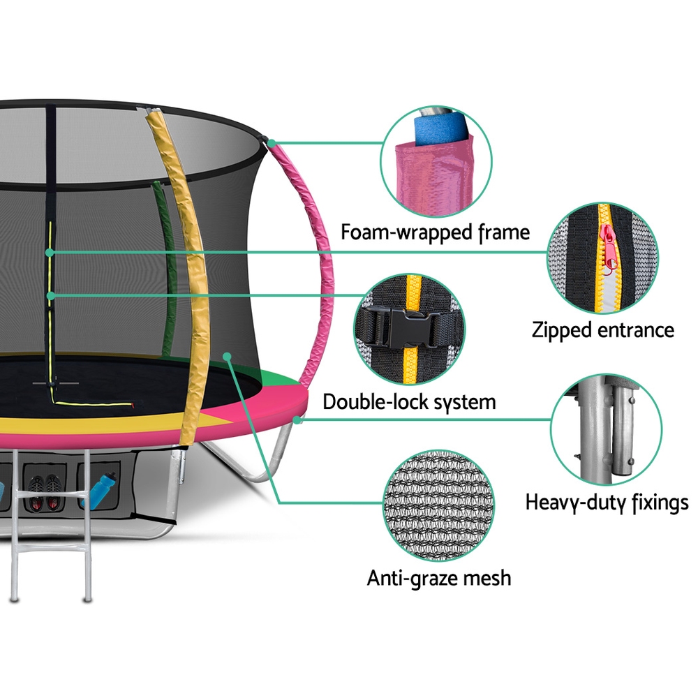 8FT Trampoline for Kids w/ Ladder Enclosure Safety Net Rebounder Colors - Image 6