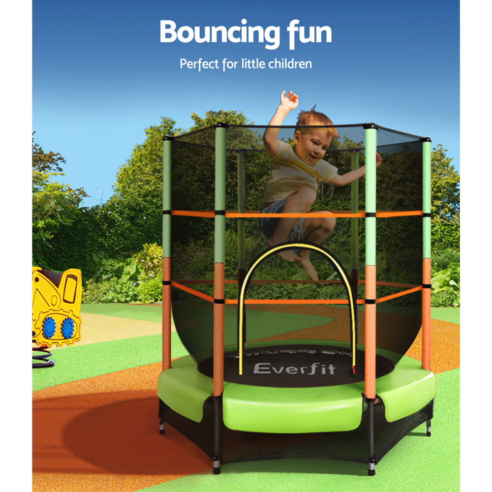 4.5FT Trampoline for Kids Trampoline w/ Enclosure Safety Net Rebounder Gift Green - Image 3
