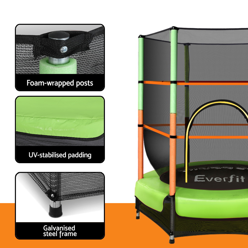 4.5FT Trampoline for Kids Trampoline w/ Enclosure Safety Net Rebounder Gift Green - Image 5