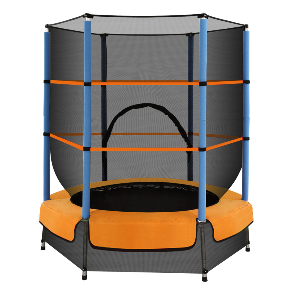 4.5FT Trampoline for Kids Trampoline w/ Enclosure Safety Net Rebounder Gift Orange - Image 3