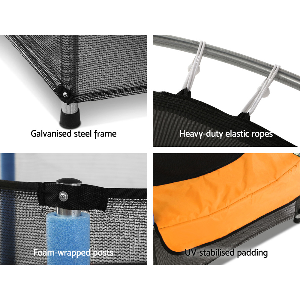 4.5FT Trampoline for Kids Trampoline w/ Enclosure Safety Net Rebounder Gift Orange - Image 4