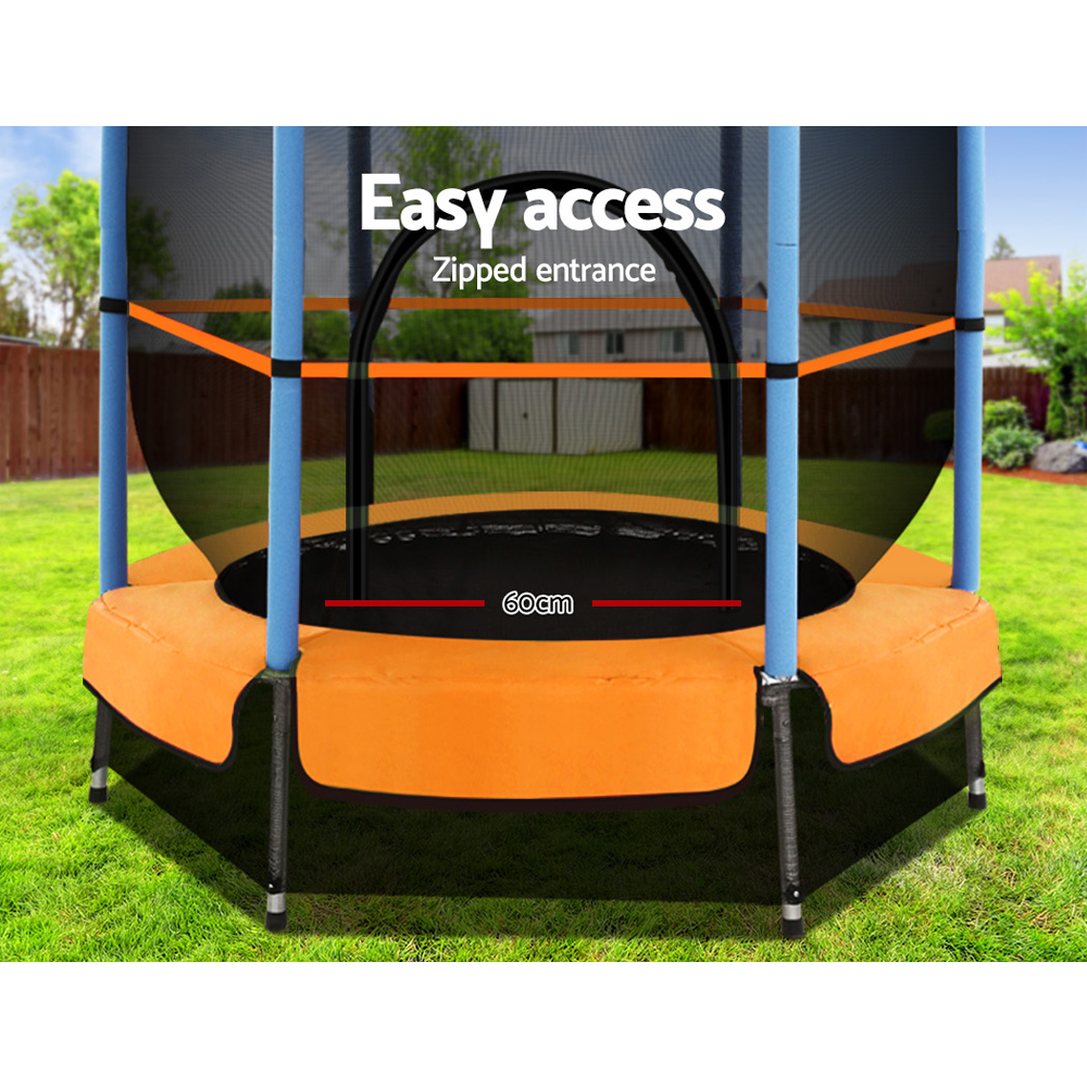 4.5FT Trampoline for Kids Trampoline w/ Enclosure Safety Net Rebounder Gift Orange - Image 5