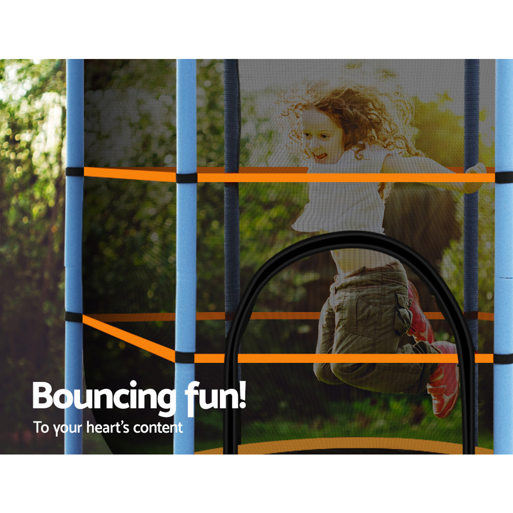 4.5FT Trampoline for Kids Trampoline w/ Enclosure Safety Net Rebounder Gift Orange - Image 6
