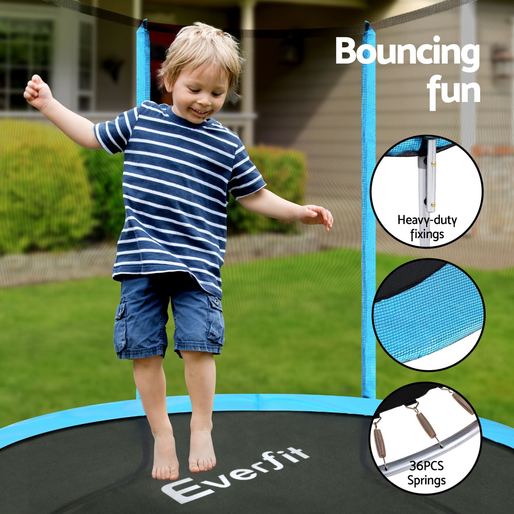 Trampoline 6FT Kids Trampolines Safety Net Pad Round Blue - Image 5