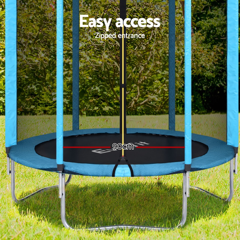 Trampoline 6FT Kids Trampolines Safety Net Pad Round Blue - Image 6