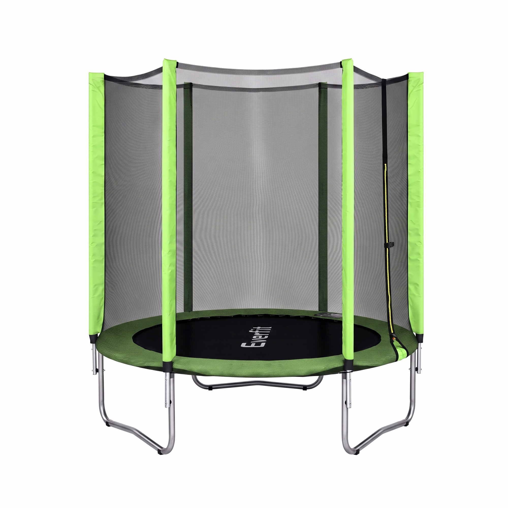 6FT Kids Trampoline Round Rebounder with Enclosure Net Green - Image 3