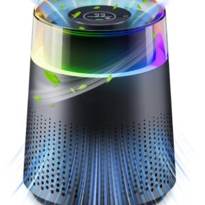 Air Purifier with HEPA 13 Filter, Negative Ioniser and Adjustable LED – Black