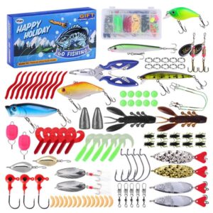 101 Piece Fishing Lure Kit with Shrimp Baits and Storage Box