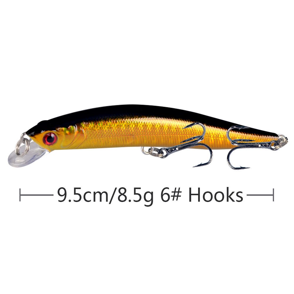 10 Floating Minnow Lures and Tackle Box Set 9.5cm 8.5g - Image 5
