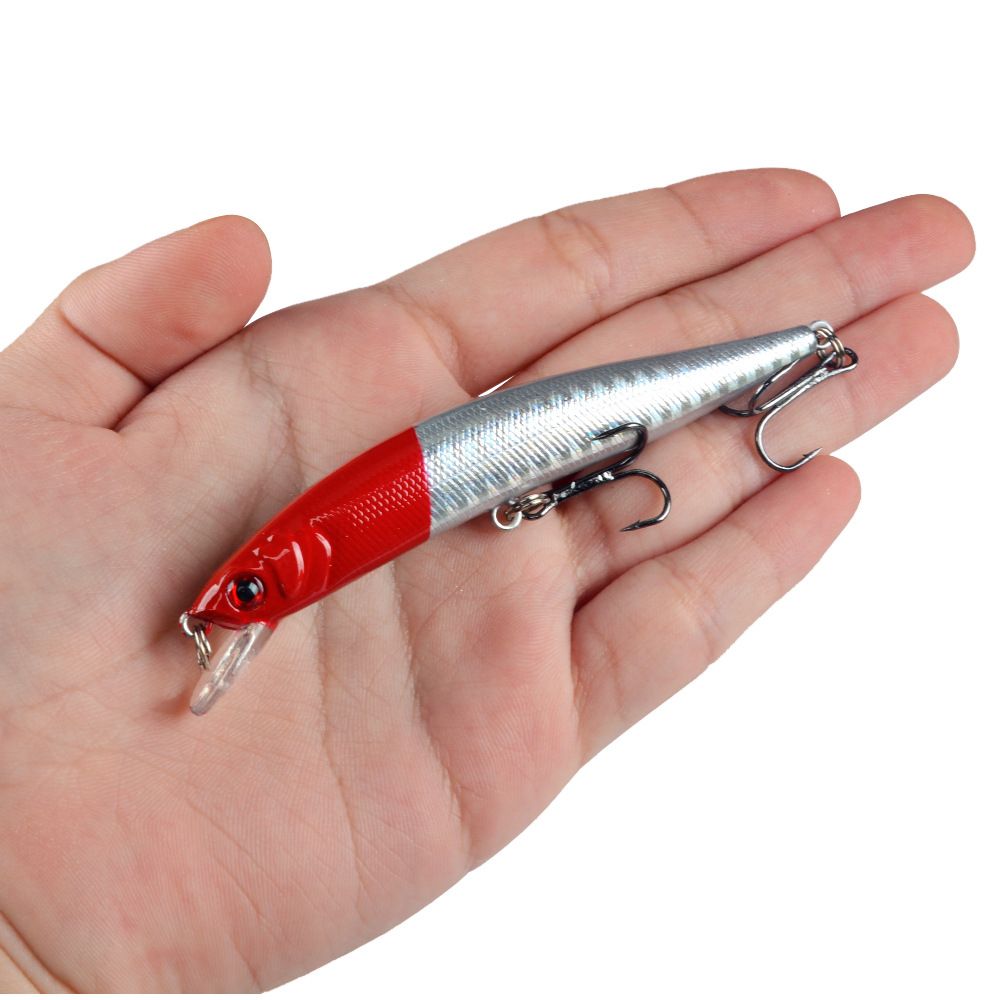 10 Floating Minnow Lures and Tackle Box Set 9.5cm 8.5g - Image 6