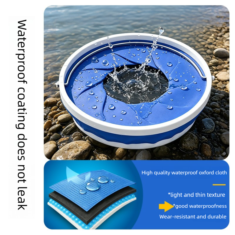 11L Collapsible Water Bucket with Metal Handle for Camping - Image 3