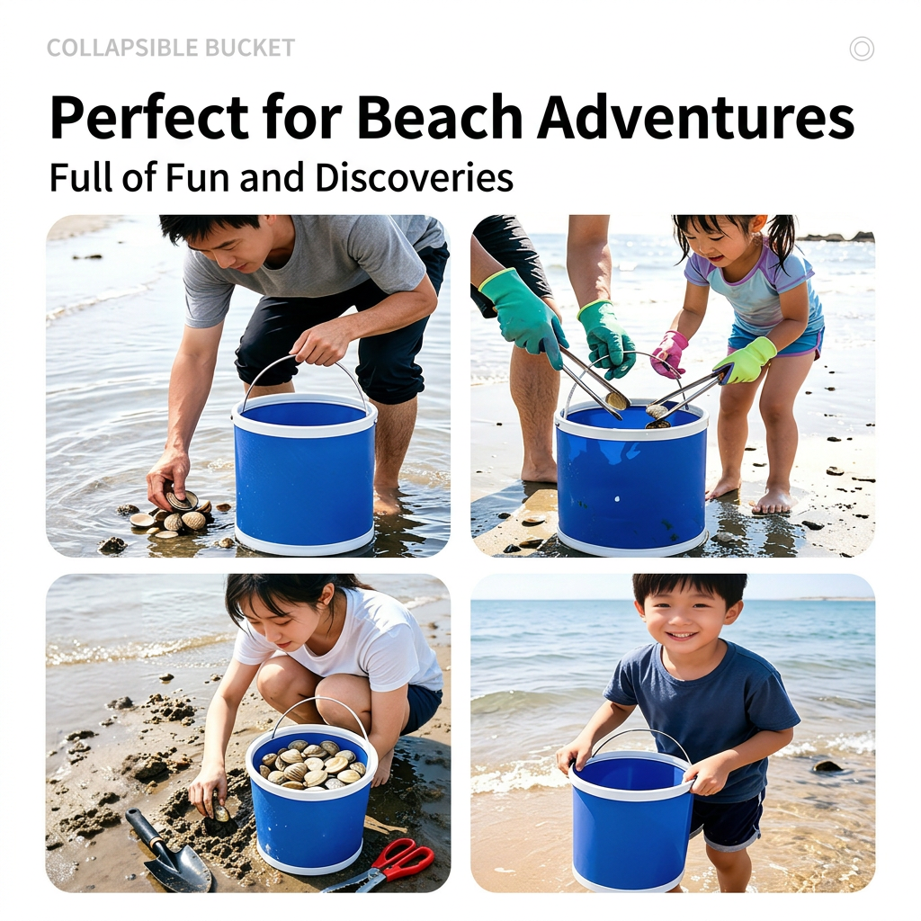 11L Collapsible Water Bucket with Metal Handle for Camping - Image 5