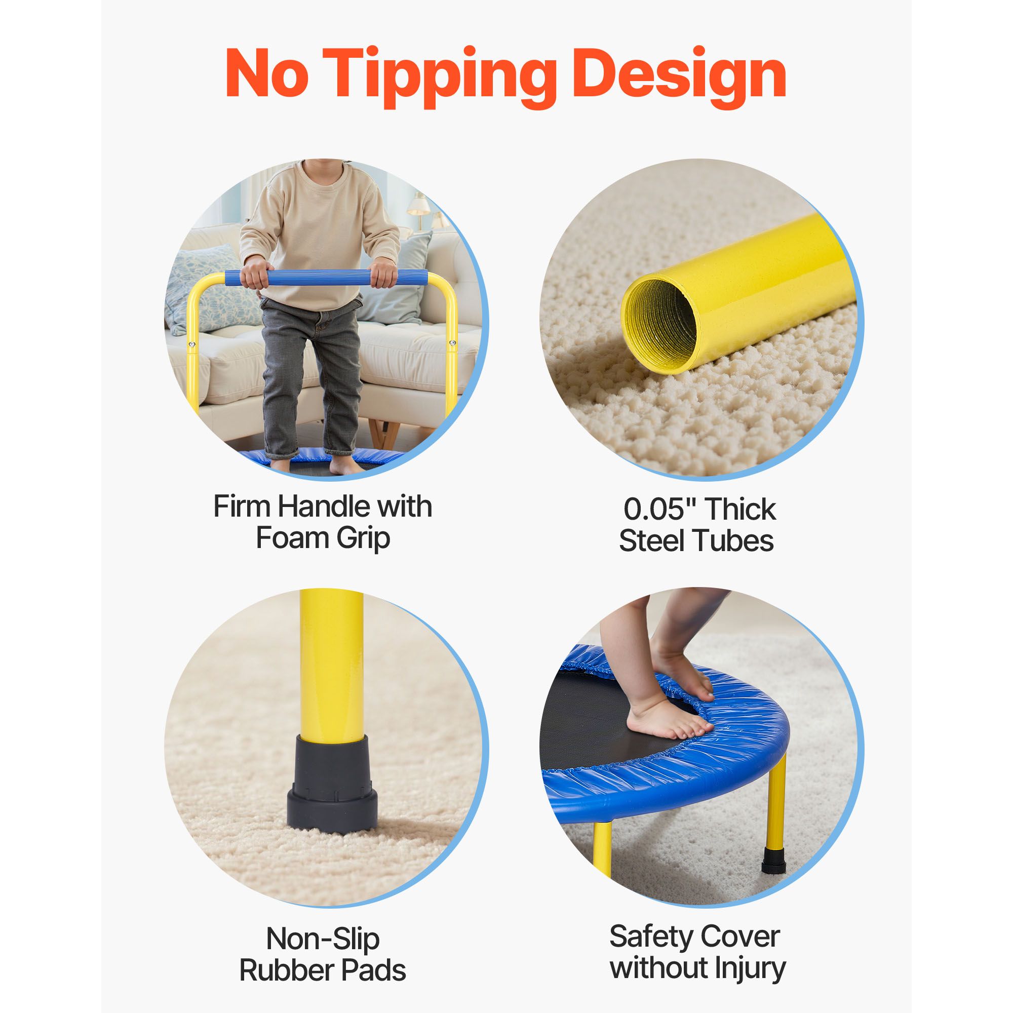 3FT Trampoline for Kids, 92 cm Trampolines Indoor/Outdoor Trampoline for Toddlers - Image 3