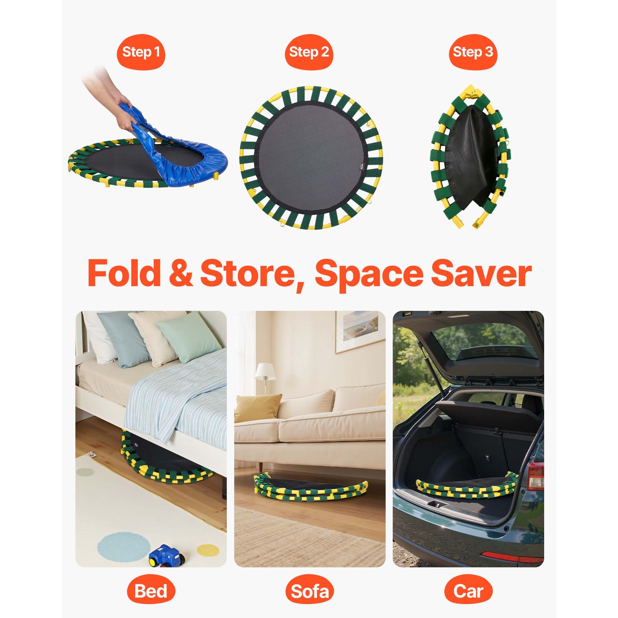 3FT Trampoline for Kids, 92 cm Trampolines Indoor/Outdoor Trampoline for Toddlers - Image 5